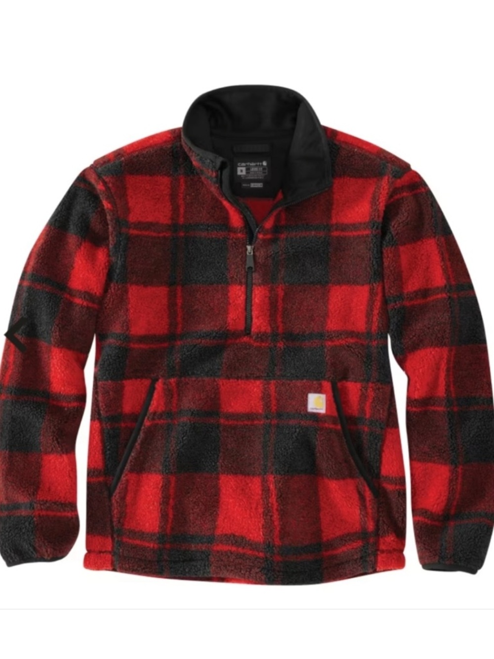 NWT Men’s Carhartt Sherpa Plaid Pullover L